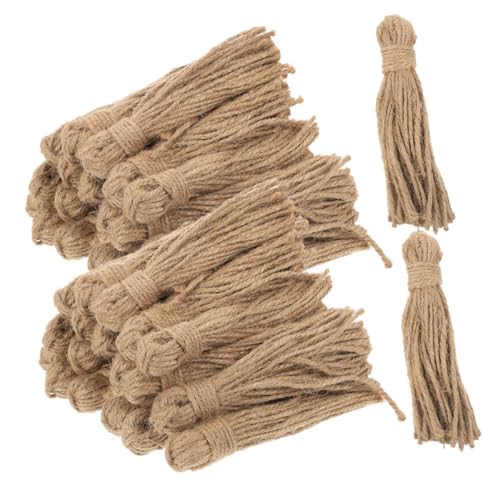FIXOSHEE 30 Stück Teiliges Jutequasten aus Natürlichem Juteseil für DIY Bastelprojekte Rustikale Holzperlen Girlanden Nachhaltige Dekorative Quasten für Weihnachts und Wohnaccessoires von FIXOSHEE