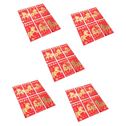 FIXOSHEE 30 Stück Teiliges Kreative Chinesische Rote Umschläge Jahr Des Pferdes mit Geprägtem Design Hochwertiges Festliche Neujahrs Geldumschläge für Frühlingsfest und Geschenkverpackung FIXOSHEE 30 Stück Teiliges Kreative Chinesische Rote Umschläge Jahr Des Pferdes mit Geprägtem Design Hochwertiges Festliche Neujahrs Geldumschläge für Frühlingsfest und Geschenkverpackung von FIXOSHEE