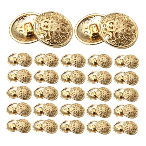 FIXOSHEE 30 Stück Teiliges Metallknöpfe für Jacken Hohl Gestaltete Vintage Knöpfe Robuste DIY Nähknöpfe für Blazer Mäntel Pullover Leichte Goldene Farbe Vielseitig für Bekleidung und von FIXOSHEE