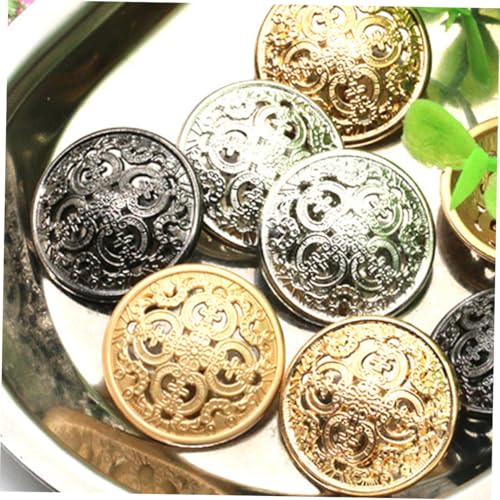 FIXOSHEE 30 Stück Teiliges Metallknöpfe mit Hohlem Design Stilvolle Schwarze Knöpfe für Mäntel und Kleidung Robuste Nähverschluss Dekoration für DIY Jacken Pullover Lederhandwerk von FIXOSHEE