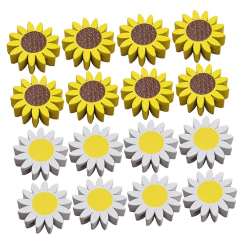 FIXOSHEE 30 Stück Teiliges Sonnenblumen Holzperlen Glatt Stabil DIY Bastelperlen für Schmuck Armbänder Girlanden Naturholzdeko Farblich Sortiert Zufällige Farbe Zufällige Farbe von FIXOSHEE