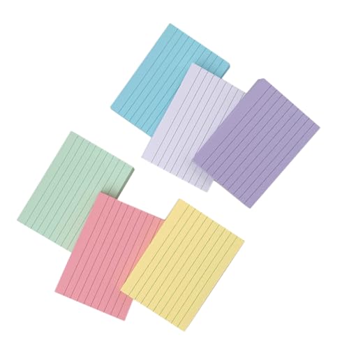 FIXOSHEE 300 Stück Einseitig Liniierte Bunte Indexkarten für Notizen Glattes Tintenresistentes Papier und Bürokarten mit Klaren für Schule Büro und Zuhause von FIXOSHEE