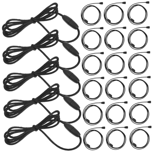 FIXOSHEE 30Sätze Halskettenschnüre mit Abreiß Verschlüssen Schwarze Nylon für Schmuckherstellung Langlebige mit Metallschnalle für Armbänder und Anhänger DIY Projekte von FIXOSHEE