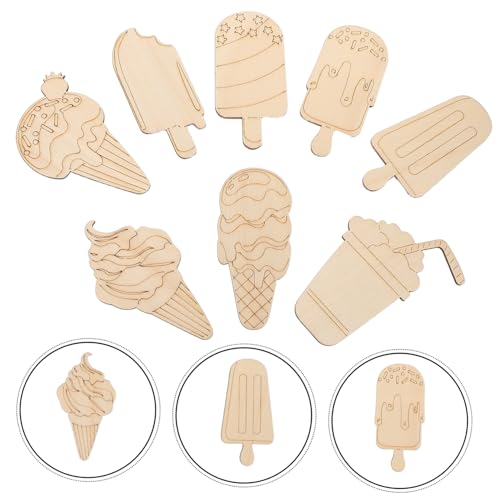 FIXOSHEE 32 Stück Teiliges Eiscreme Holzfiguren aus Unbehandeltem Holz DIY für Blanke Holzscheiben zum Bemalen für Sommerpartys Kreative Familienaktivitäten FIXOSHEE 32 Stück Teiliges Eiscreme Holzfiguren aus Unbehandeltem Holz DIY für Blanke Holzscheiben zum Bemalen für Sommerpartys Kreative Familienaktivitäten von FIXOSHEE