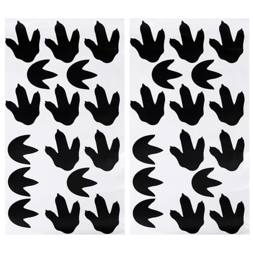 FIXOSHEE 32 Stück Teiliges Kinderzimmer Wandtattoo aus Wasserfestem PVC mit Selbstklebenden Dinosaurier Fußabdruck Stickern für Glatte Oberflächen Wie Wände Möbel Fenster zur Individuellen von FIXOSHEE