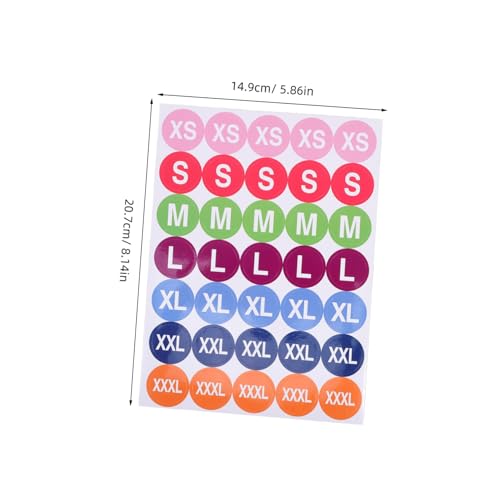 FIXOSHEE 350 Stück Bunte Runde Größenetiketten Selbstklebend für Kleidung XXXL Vielseitige Etikettenaufkleber für T Shirts Pullover Mäntel Einfach Haftend für Einzelhandel und FIXOSHEE 350 Stück Bunte Runde Größenetiketten Selbstklebend für Kleidung XXXL Vielseitige Etikettenaufkleber für T Shirts Pullover Mäntel Einfach Haftend für Einzelhandel und von FIXOSHEE