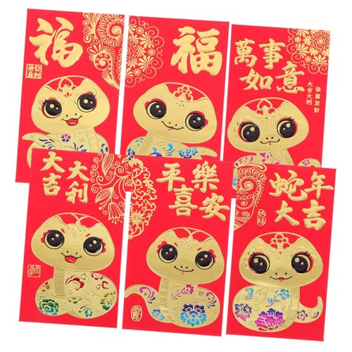 FIXOSHEE 36 Stück Teiliges Traditioneller Roter Umschläge Jahr der Schlange Chinesisches Neujahr Dekorationen Lunar Year Paper Packets Praktische Robuste Geldumschläge für Neujahrsfeier von FIXOSHEE