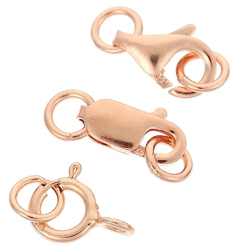 FIXOSHEE 3Stücke DIY Schmuckverschluss Hummerverschlüsse Roségold für Halskette und Armband Praktische Anschlussschnallen für Schmuckherstellung und Bastelprojekte von FIXOSHEE