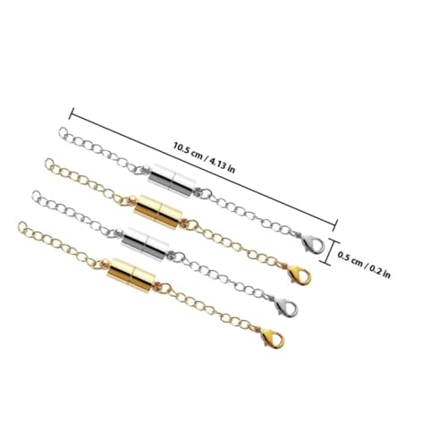 FIXOSHEE 4 Paare Magnetischer Kettenverlängerer Schmuck Goldfarbenen Silberfarbenen Verlängerungsstücken für Halsketten Armbänder Einfach Anzubringen Langlebig und Passend für Damen von FIXOSHEE
