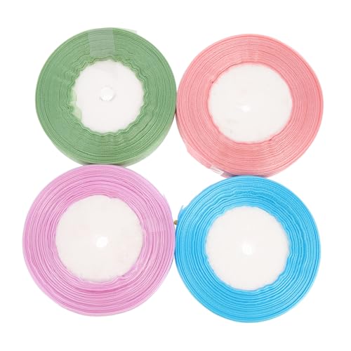 FIXOSHEE 4 Rollen Transparentes Organza Geschenkband Breit in Blau Grün Lila DIY Bastelband für Schleifen Dekoration Valentinstag Hochzeit Geschenkverpackung von FIXOSHEE