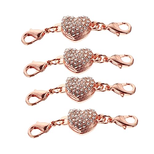 FIXOSHEE 4 STÜCKE Teiliges Herzförmiges Schmuck mit Strassbesatz Rosenvergoldeter Ketten und Armbandverlängerer DIY Dekor Verschluss für Halsketten und Armbänder Einfache Montage FIXOSHEE 4 STÜCKE Teiliges Herzförmiges Schmuck mit Strassbesatz Rosenvergoldeter Ketten und Armbandverlängerer DIY Dekor Verschluss für Halsketten und Armbänder Einfache Montage von FIXOSHEE