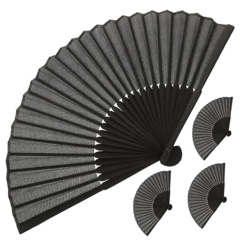 FIXOSHEE 4 Stück Faltfächer Schwarze Handfächer für Tanzaufführungen und Partys Klassische Asiatische Fächer mit Praktischem Beutel FIXOSHEE 4 Stück Faltfächer Schwarze Handfächer für Tanzaufführungen und Partys Klassische Asiatische Fächer mit Praktischem Beutel von FIXOSHEE