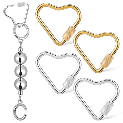FIXOSHEE 4 Stück Herz Karabiner Niedliche Karabinerhaken für DIY Schmuck Robuste Clips für Schlüsselanhänger Bastelarbeiten Sicherer und Stabiler Halt FIXOSHEE 4 Stück Herz Karabiner Niedliche Karabinerhaken für DIY Schmuck Robuste Clips für Schlüsselanhänger Bastelarbeiten Sicherer und Stabiler Halt von FIXOSHEE