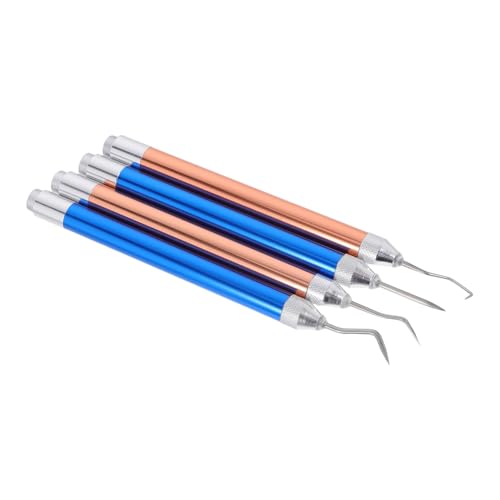 FIXOSHEE 4 Stück LED Beleuchtete Vinyl Jätwerkzeug aus Aluminium und Edelstahl Präzise Entgitterwerkzeuge mit Nadel und Haken für DIY Silhouetten Gravur und Beschriftung Verbesserte von FIXOSHEE