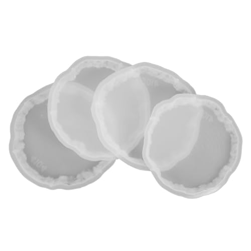 FIXOSHEE 4 Stück Silikonform für Untersetzer Gießform mit Hoher Elastizität und Reißfestigkeit DIY Epoxidharz Coaster Mold Leicht Entformbar Wiederverwendbar für Bastelarbeiten und von FIXOSHEE