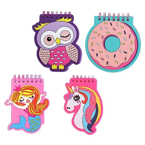 FIXOSHEE 4 Stück Teiliges Cartoon Notizbuch mit PVC Soft touch Spiralbindung Kleines Planbuch für Schüler Leichtes und Tragbares Coil Notepad für Tägliche Notizen und To do listen FIXOSHEE 4 Stück Teiliges Cartoon Notizbuch mit PVC Soft touch Spiralbindung Kleines Planbuch für Schüler Leichtes und Tragbares Coil Notepad für Tägliche Notizen und To do listen von FIXOSHEE