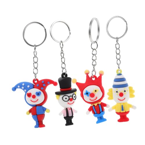 FIXOSHEE 4 Stück Teiliges Clown Schlüsselanhänger aus Leichtem Verschleißfestem Material Dekorativer Rucksack Geldbörsenanhänger Bunte Partyzubehör Schlüsselringe für Modische FIXOSHEE 4 Stück Teiliges Clown Schlüsselanhänger aus Leichtem Verschleißfestem Material Dekorativer Rucksack Geldbörsenanhänger Bunte Partyzubehör Schlüsselringe für Modische von FIXOSHEE