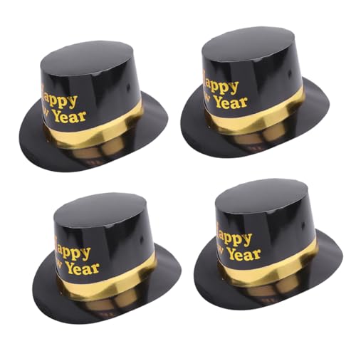 FIXOSHEE 4 Stück Teiliges Gold Partyhüte aus Stilvolle Neujahrskostüm Hüte Wiederverwendbar Leicht und Angenehm für Neujahrsparty Kostüm und Cosplay Events von FIXOSHEE