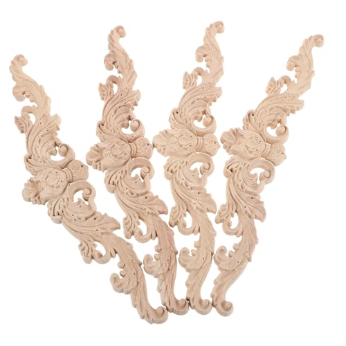 FIXOSHEE 4 Stück Teiliges Holz Applikationen mit Filigranen Schnitzereien Unbemalte Möbel Onlays für Schrank Bett Tür und Wand Dekorative Holzverzierungen für DIY Möbelaccessoires FIXOSHEE 4 Stück Teiliges Holz Applikationen mit Filigranen Schnitzereien Unbemalte Möbel Onlays für Schrank Bett Tür und Wand Dekorative Holzverzierungen für DIY Möbelaccessoires von FIXOSHEE