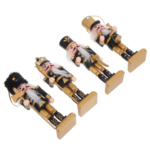 FIXOSHEE 4 Stück Teiliges Holzfiguren Weihnachtsdekorationen Schwarz Gold Robust Handgefertigt Festlicher Christbaumschmuck Kreative Geschenkidee für Zuhause FIXOSHEE 4 Stück Teiliges Holzfiguren Weihnachtsdekorationen Schwarz Gold Robust Handgefertigt Festlicher Christbaumschmuck Kreative Geschenkidee für Zuhause von FIXOSHEE