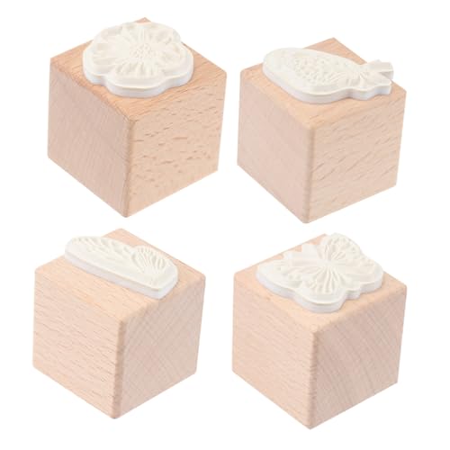 FIXOSHEE 4 Stück Teiliges Holzstempel Schmetterlinge Einzigartiges Muster Leichtes DIY Scrapbooking Zubehör für Handwerk Tagebuch Fotoalbum Kinderfreundlich Vielseitig Einsetzbar von FIXOSHEE