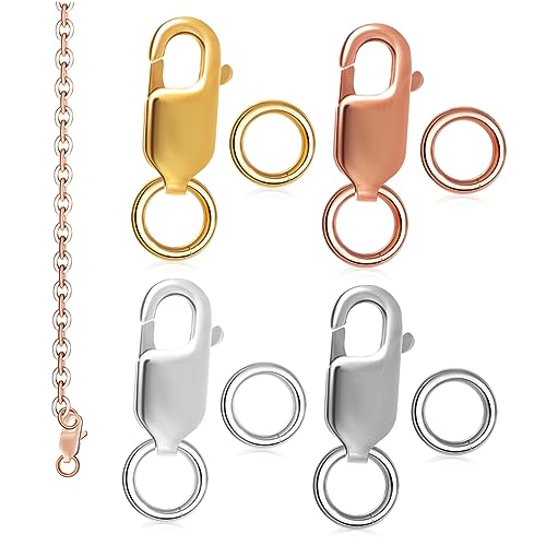 FIXOSHEE 4 Stück Teiliges Hummerverschlüsse Silber mit Geschlossenen Sprungringen Langlebige Schmuckverschlüsse für Armbänder Halsketten und DIY Schmuckherstellung Vier Farben FIXOSHEE 4 Stück Teiliges Hummerverschlüsse Silber mit Geschlossenen Sprungringen Langlebige Schmuckverschlüsse für Armbänder Halsketten und DIY Schmuckherstellung Vier Farben von FIXOSHEE