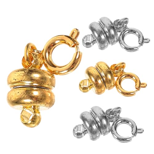 FIXOSHEE 4 Stück Teiliges Magnetverschluss für Schmuck Langlebige Bruchfeste Magnetschließen Geeignet für Armband und Kettenverschlüsse Einfach mit Einer Hand zu Bedienen Modisches Design von FIXOSHEE