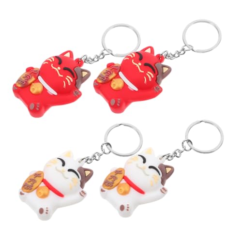 FIXOSHEE 4 Stück Teiliges Maneki Neko Schlüsselanhänger Weiche Katzenanhänger aus Polyethylen Farbenfrohe Japanische Glückskatze für Tasche Rucksack Geldbörse Stilvolles Partygeschenk FIXOSHEE 4 Stück Teiliges Maneki Neko Schlüsselanhänger Weiche Katzenanhänger aus Polyethylen Farbenfrohe Japanische Glückskatze für Tasche Rucksack Geldbörse Stilvolles Partygeschenk von FIXOSHEE