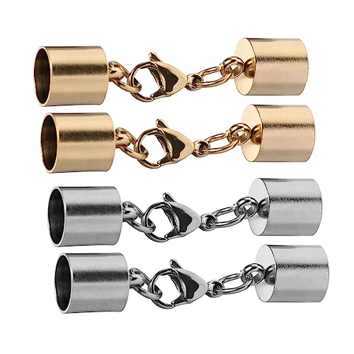 FIXOSHEE 4 Stück Teiliges Schmuckverschluss Lobster Karabiner für DIY Armband Halskette Lederband Verschluss Robust Langlebig Vielseitig für Schmuckherstellung von FIXOSHEE
