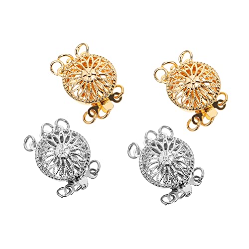 FIXOSHEE 4 Stück Teiliges Sonnenblumenarmband Verschlüsse für Mehrsträngige Schmuckverbindungen DIY Perlenarmband Zubehör Langlebig und Elegant für und Armbänder von FIXOSHEE