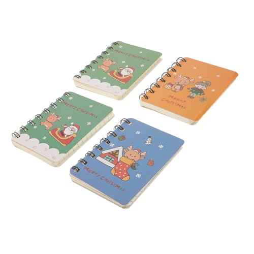 FIXOSHEE 4 Stück Teiliges Weihnachts Spiralnotizbuch Cartoon Notepad mit Liniertem Papier Handliche für Schule Büro Glattes Schreiben Buntes Design Praktische Spiralbindung FIXOSHEE 4 Stück Teiliges Weihnachts Spiralnotizbuch Cartoon Notepad mit Liniertem Papier Handliche für Schule Büro Glattes Schreiben Buntes Design Praktische Spiralbindung von FIXOSHEE