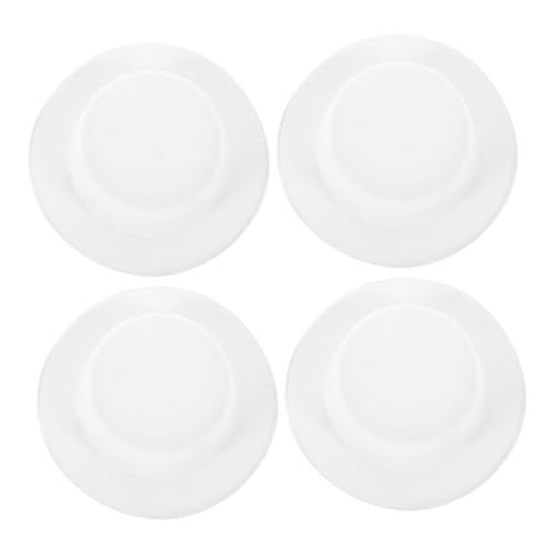 FIXOSHEE 4 Stück Teiliges Weiße Puppenhüte aus Stoff Flache Top Hüte für DIY Bastelarbeiten Kreative Puppendekoration Geeignet für Schneemann und Stoffpuppen Langlebig und Vielseitig von FIXOSHEE