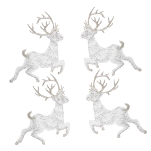 FIXOSHEE 4 Stück Weihnachtliche Stickerei Patches mit Rentier Applikationen Selbstklebend Dekorativ für Kleidung DIY Basteln Sichere Rayon Materialien Festliches Design für Wintermode FIXOSHEE 4 Stück Weihnachtliche Stickerei Patches mit Rentier Applikationen Selbstklebend Dekorativ für Kleidung DIY Basteln Sichere Rayon Materialien Festliches Design für Wintermode von FIXOSHEE
