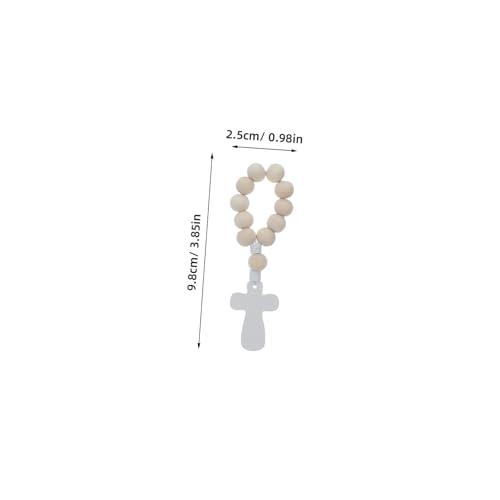 FIXOSHEE 40 Sätze Holzperlen Rosenkranz Armbänder mit Organzasäckchen Segensreiche Taufgeschenke für Babyparty Kommunion Kleine Holzarmbänder mit Praktischem Aufbewahrungsbeutel von FIXOSHEE