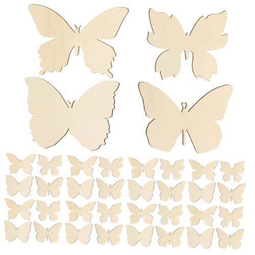FIXOSHEE 40 Stück Leeres Zeichenstück woodwork holzprojekte Holzdekoration für Hochzeiten Holzprodukte Schmetterling Vogelhäuschen zum bemalen holzschmuck selber machen Holzausschnitt Beige FIXOSHEE 40 Stück Leeres Zeichenstück woodwork holzprojekte Holzdekoration für Hochzeiten Holzprodukte Schmetterling Vogelhäuschen zum bemalen holzschmuck selber machen Holzausschnitt Beige von FIXOSHEE