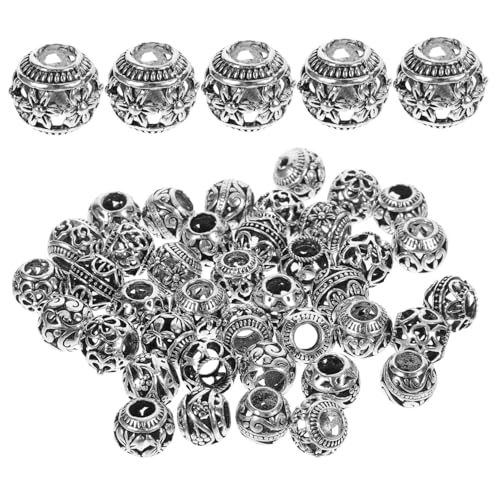 FIXOSHEE 40 Stück Metallperlen Große Schmuckherstellung Vintage Spacer Perlen für Armbänder Halsketten DIY Basteln Zubehör Alloy Perlen von FIXOSHEE