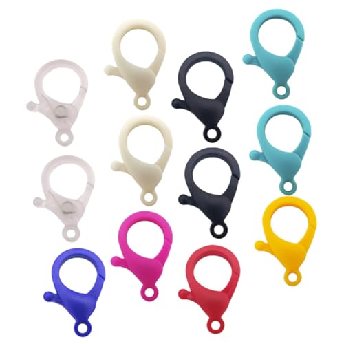 FIXOSHEE 40 Stück Teiliges Bunte Kunststoff lobster karabiner Verschlüsse mit Haken Langlebige Clips für DIY Schlüsselanhänger Schmuckherstellung Armbänder und Taschen Zubehör von FIXOSHEE