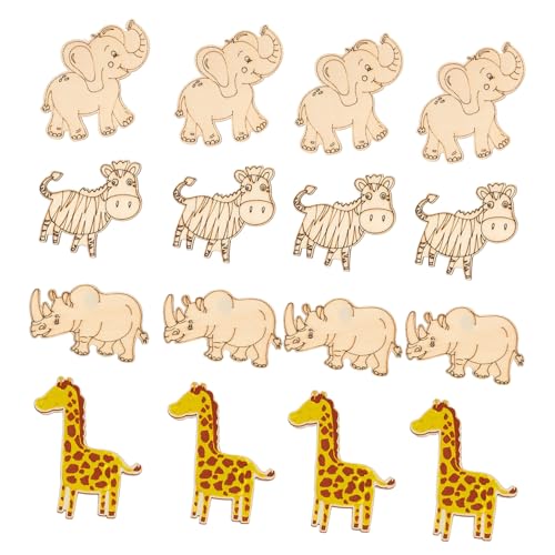 FIXOSHEE 40 Stück Teiliges Unvollendeter Holztiere zum Bemalen Glatte Holzscheiben DIY Natürliche Holzverzierungen für Bastelprojekte und Heimdekoration Beidseitig Bemalbar Langlebig und von FIXOSHEE