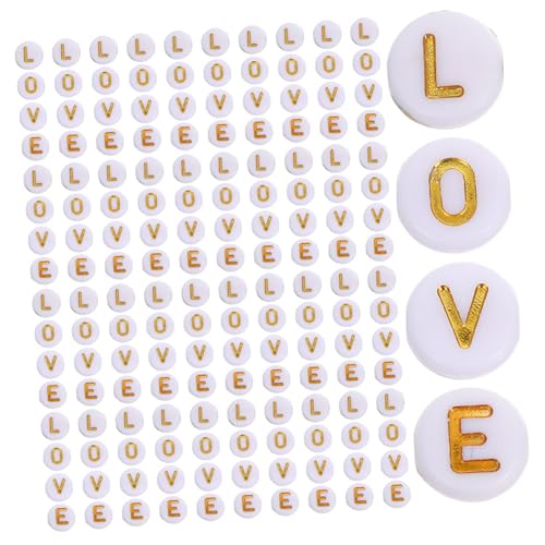 FIXOSHEE 400 Stück Acrylperlen Verschiedene Perlen Für Armbänder Runde Perlen Zum Basteln Große Buchstabenperlen Alphabetperlen Freundschaftsarmband Buchstabenperlen Diy Zubehör Briefperlen von FIXOSHEE