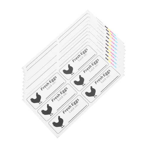 FIXOSHEE 40Blätter Frische Eier Selbstklebend für Bauernhöfe Datumsstempel Aufkleber für Eierkartons Ausgezeichnete Haftung für Frische Eierverpackung von FIXOSHEE