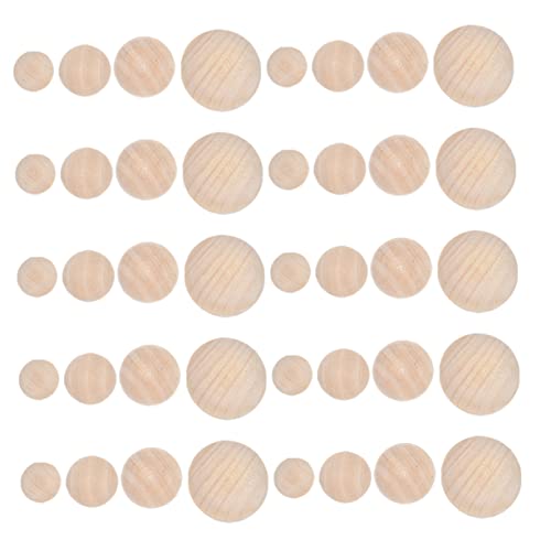 FIXOSHEE 40Stücke DIY Hemisphäre Holz Bastelball Sets für Halbkugeln für Holzschnitzerei Handgemachte Dekoration und Sicher und Langlebig für Unvergessliche von FIXOSHEE