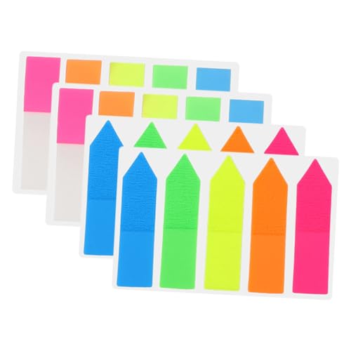 FIXOSHEE 4Sätze Sticky Tabs Selbstklebende Seitenetiketten für Büro Schule und Zuhause für Notizen und Markierungen Praktische Geschenkidee von FIXOSHEE