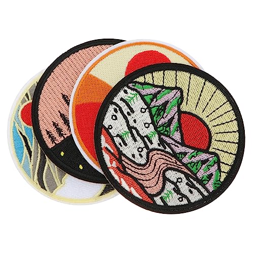 FIXOSHEE 4Stücke Dekorative Stoffaufnäher zum Aufbügeln Vielseitige Bestickte Patches für Kleidung Taschen Hüte und Schuhe Hochwertige Langlebige Applikationen zur Effektiven von FIXOSHEE