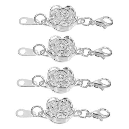 FIXOSHEE 4Stücke Extender Schmuckverbinder für DIY Schmuckherstellung Silberfarben Installieren für Armbänder und Fußkettchen von FIXOSHEE