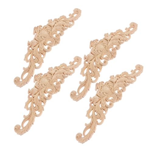 FIXOSHEE 4Stücke Holz Geschnitzte Applikationen DIY Holz Onlay Ornamente für Möbel Türen Schränke Langlebig für Vintage Dekorationen Unlackiert Vielseitig FIXOSHEE 4Stücke Holz Geschnitzte Applikationen DIY Holz Onlay Ornamente für Möbel Türen Schränke Langlebig für Vintage Dekorationen Unlackiert Vielseitig von FIXOSHEE