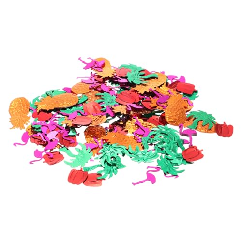 FIXOSHEE 5 Packungen Sommerliche Hawaii Party Konfetti mit Flamingo Ananas Cactus Designs Bunte Streu deko für Tisch Fenster und Einladungen Tropische Luau Feier Deko für Strand von FIXOSHEE