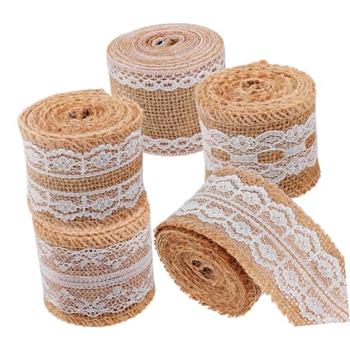FIXOSHEE 5 Rollen Juteband Rolle mit Spitze Dekoratives Geschenkband Naturmaterial für Hochzeit Weihnachten und Bastelprojekte Strapazierfähiges und Vielseitiges Jute Ribbon für Kreative FIXOSHEE 5 Rollen Juteband Rolle mit Spitze Dekoratives Geschenkband Naturmaterial für Hochzeit Weihnachten und Bastelprojekte Strapazierfähiges und Vielseitiges Jute Ribbon für Kreative von FIXOSHEE