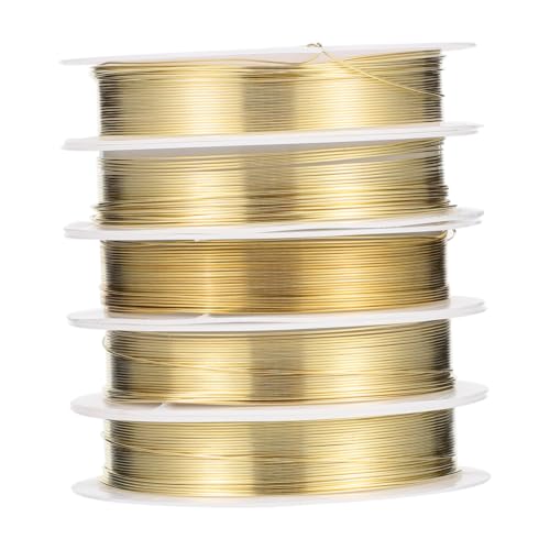 FIXOSHEE 5 Rollen Kupferdraht für Schmuckherstellung pro Flexible Basteldrähte für DIY Schmuck Perlenarmbänder Wickeldraht Goldfarbener Schmuckdraht für Kreative Handwerksprojekte FIXOSHEE 5 Rollen Kupferdraht für Schmuckherstellung pro Flexible Basteldrähte für DIY Schmuck Perlenarmbänder Wickeldraht Goldfarbener Schmuckdraht für Kreative Handwerksprojekte von FIXOSHEE