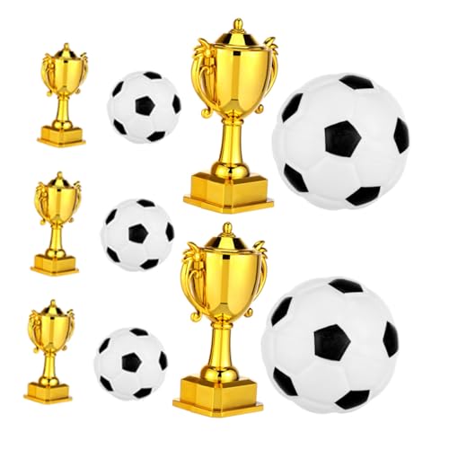FIXOSHEE 5 Sätze Mini Fußball Pokal Tortendeko Kunststoff Miniatur Trophäen und Fußball Figuren Goldfarbene Sport Party Deko für Kindergeburtstag FIXOSHEE 5 Sätze Mini Fußball Pokal Tortendeko Kunststoff Miniatur Trophäen und Fußball Figuren Goldfarbene Sport Party Deko für Kindergeburtstag von FIXOSHEE