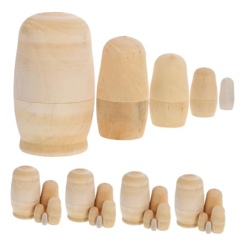 FIXOSHEE 5 Sätze Unbemalte Russische Puppen Lagig Holz DIY Bastelset für Blanko Nesting Dolls zum Bemalen und Dekoration FIXOSHEE 5 Sätze Unbemalte Russische Puppen Lagig Holz DIY Bastelset für Blanko Nesting Dolls zum Bemalen und Dekoration von FIXOSHEE